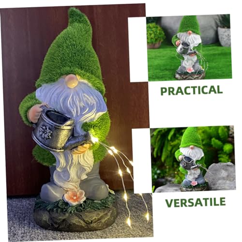 Ciieeo Solar Lawn Gnome Lamp Compact Gnome Statue for Garden Decor Energy Saving Solar Powered Light for Outdoor Use for Flower Beds Patios Present for Friends