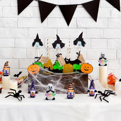 Watayo 30 Pcs Halloween Mini Gnome Ornaments, Halloween Decoration Miniature Gnomes Figurines, Pumpkin Ghost Gnomes Tiny Statue Figurines for Party Gifts Home Table Garden Landscape Decor