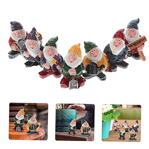 Cabilock Creative Resin Gnome Doll Set Unique Outdoor Garden Adornment Lifelike Dwarf Figurines for Home Patio and Lawn Decoration Resin Craftsmanship for Long-lasting Use
