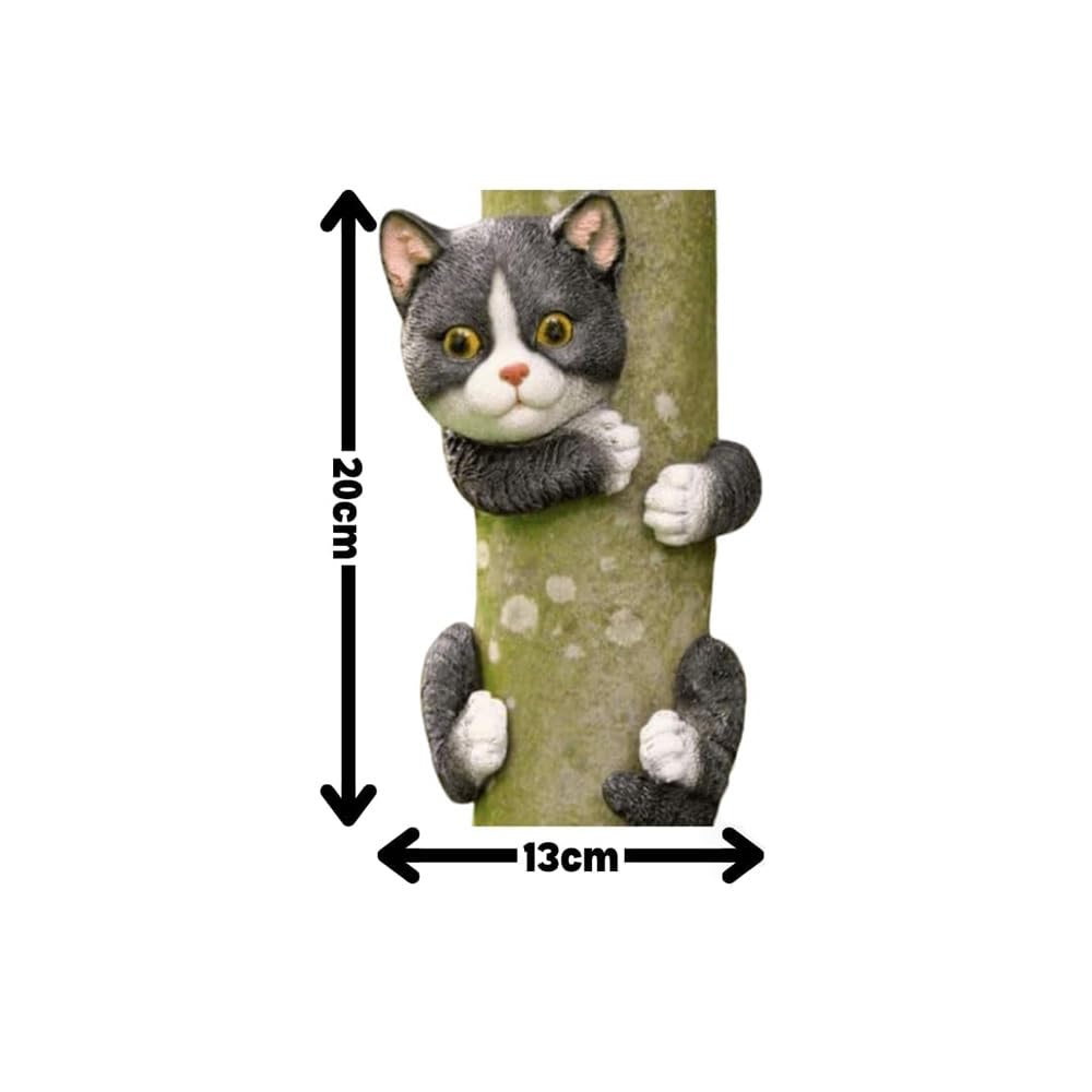 Garden Mile® Cat Animal Tree Peeker Novelty Garden Ornaments Tree Decoration Sculpture Statues Home Decor