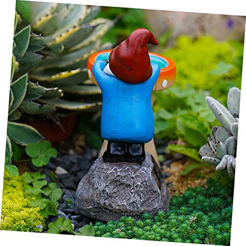 Happyyami Garden Gnome Solar Light Statue Charming Outdoor Decor for Garden Lawn and Patio Resin Gnome Figurine Led Light for Glow at Night