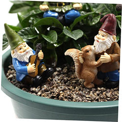 Toyvian 6Pcs Garden Gnome Statue Ornament Creative Resin Dwarf Figurines for Decoration Durable Outdoor Adornment Weather Resistant Courtyard Decor