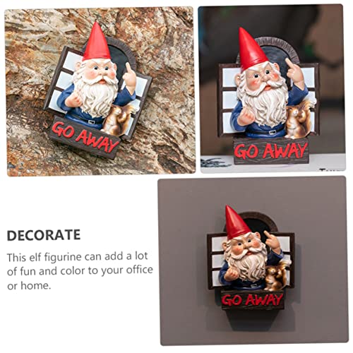 Happyyami 1 Pc Garden Gnomes Ornaments Outdoor Solar Garden Ornaments Resin Statue Decoration Lawn Decoration