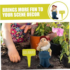 Happyyami 1set Garden Gnome Figurine Funny Resin Dwarf Statues for Outdoor Decoration Adorable Garden Supplies for Lawn and Patio Creative Landscape Art Decor