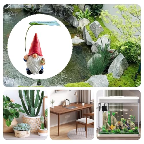 Gnome Garden Decor - Funny Garden Gnomes Outdoor - 6.5inch Resin Figurines Ornaments for Landscaping Pond Front Patio Beach Indoor Outside Porch Christmas Pool Flowerbed