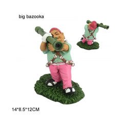 Golfer Garden Ornaments - Home Decor Garden Gnomes, Funny Golf Gifts and Novelty Presents for your Loved Ones (Golfer-Big Bazooka)