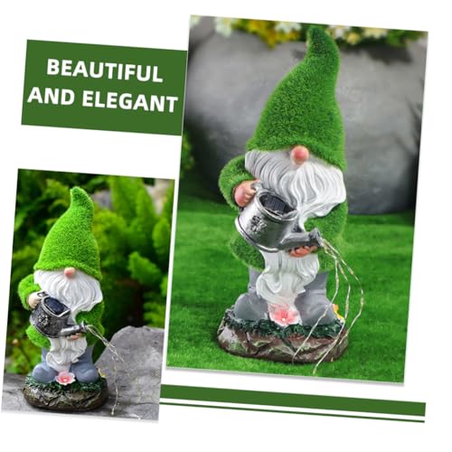 Cabilock Solar Powered Gnome Lamp Decorative Garden Gnome Ornament Resin Solar Light for Outdoor Lawn Creative Decor for Garden Parties and Events