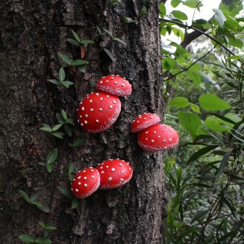 Mellshy Luminous Mushroom Garden Decorations Resin Mushroom Tree Hugger Glow in The Dark Mushroom Yard Decor for Outdoor Fairy Garden Micro Landscape Flower Pot Tree Decor
