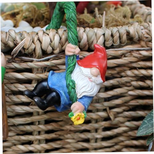 Toyvian 2sets 3pcs Dwarf Statues for Garden Decor Unique Gnome Hanging Ornaments Intricate Tree Pendants for Outdoor Spaces Lively Courtyard Decoration 3pcs*2