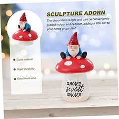 Happyyami Outdoor Gnome Doll Statue Resin Gnome Garden Ornaments Miniature Garden Decor Statue for