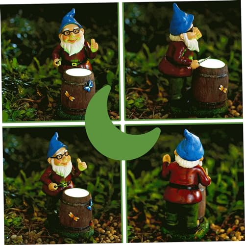 Csafyrt Garden Gnomes Drum Playing Funny Garden Gnomes Luminous Vivid Resin Gnome Gifts Cute Vibrant 9.25in Gnome Decor for Yard Garden Outdoor