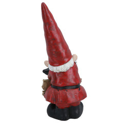 AB Tools Gnome with Leave Sign Figurine Statue House Decor Ornament Garden Yard