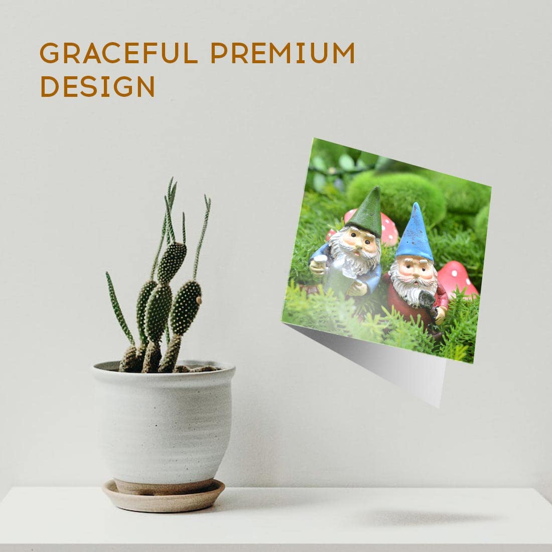 1 x Greeting Card Garden Gnome Men - Blank Birthday Celebration Anniversary #14596