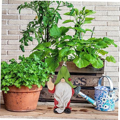 Happyyami Solar Garden Ornaments Garden Gnome Statue Solar Path Lights Outdoor Decor