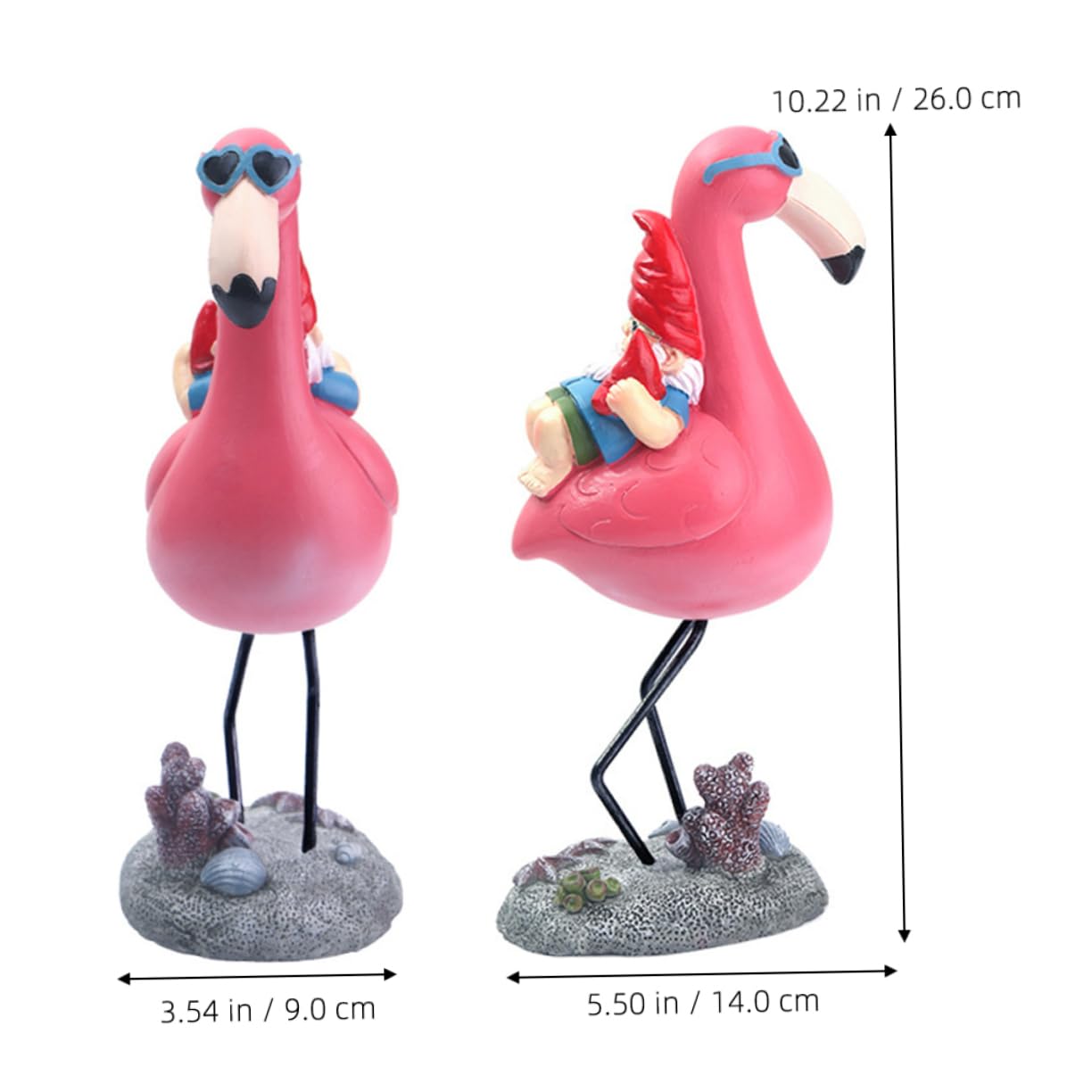 SUPVOX Naughty Gnome Statue Flamingo Wear Resistant Resin Dwarf Garden Ornament for Outdoor Lawn and Lightweight for Courtyards and Parties