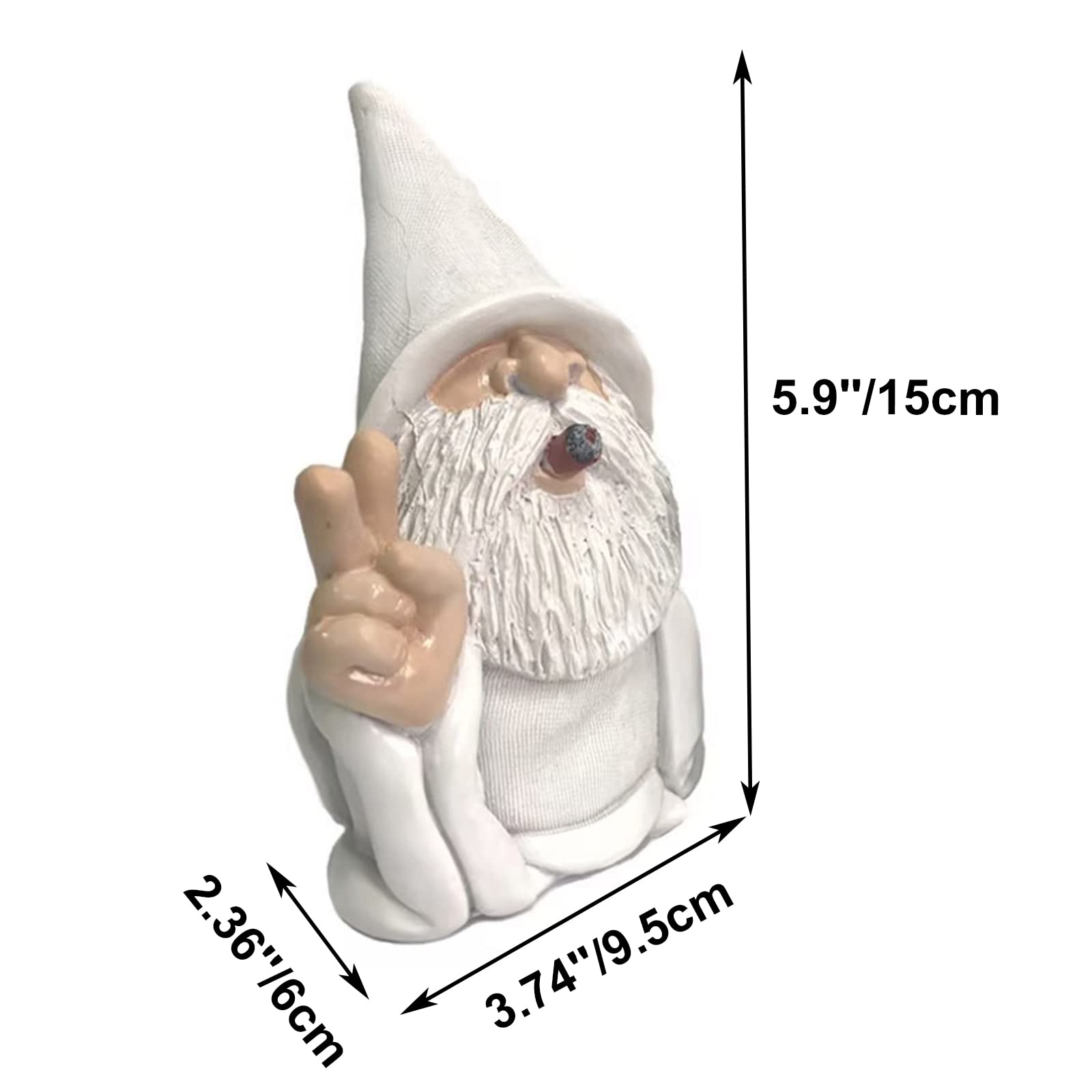 Lethogety Funny Garden Gnomes Outdoor Statues, 5.9 Inch Creative Smoking Dwarf Resin Sculpture Decoration for Home Indoor or Lawn Patio Outside Yard Decor Housewarming Halloween Christmas Garden Gift