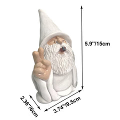 Lethogety Funny Garden Gnomes Outdoor Statues, 5.9 Inch Creative Smoking Dwarf Resin Sculpture Decoration for Home Indoor or Lawn Patio Outside Yard Decor Housewarming Halloween Christmas Garden Gift