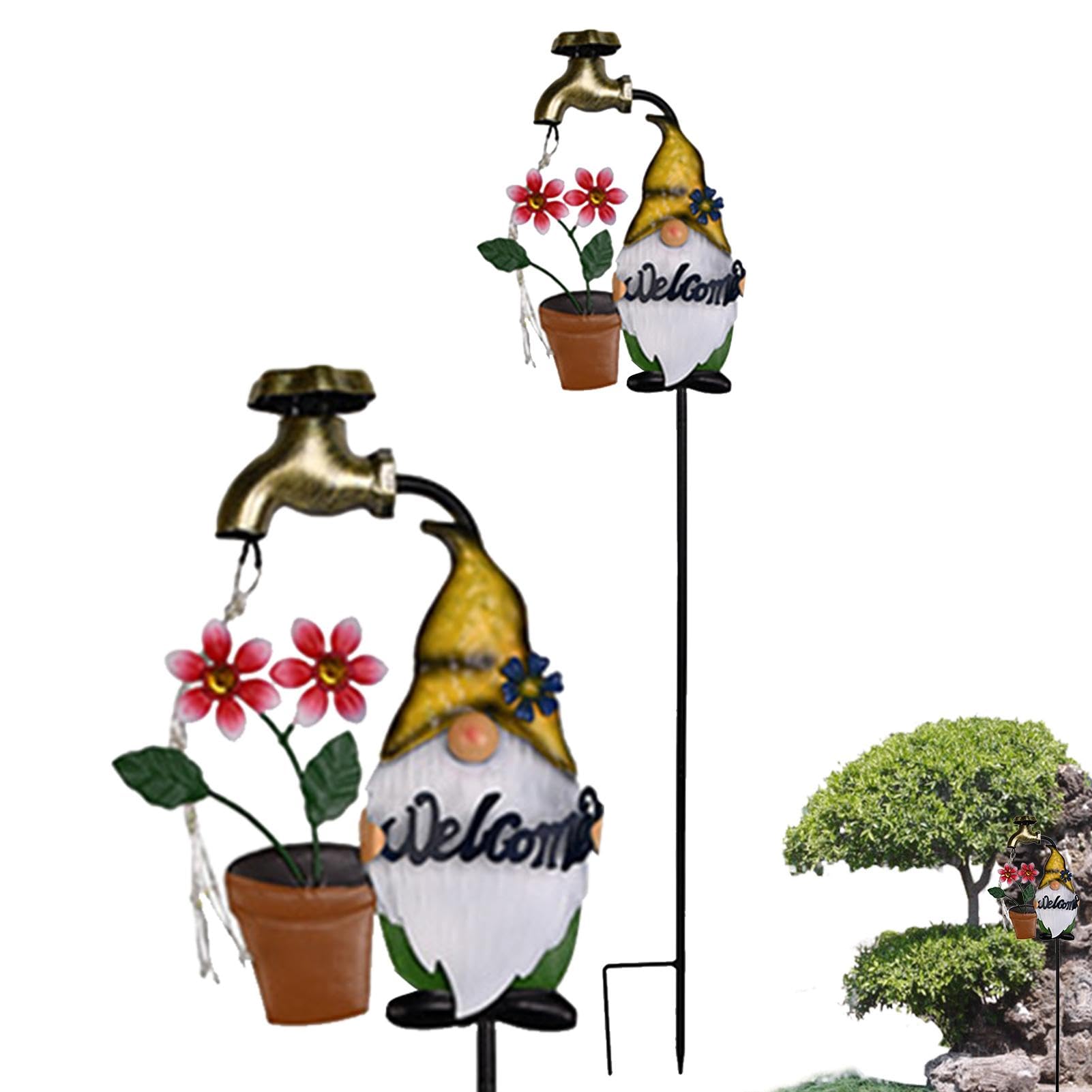 Zqkimzi Solar Landscape Lighting, Christmas Solar Lights, Outdoor Pathway Lights, Cartoon Gnome Solar Garden Stakes for Outdoor Christmas Decorations, Pathway Lighting, and Winter Yard Decor