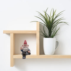 Angry Garden Gnome with Middle Finger, Shelf Sitting Figurine, Naughty Décor, Funny Gift, 7.15 Inches