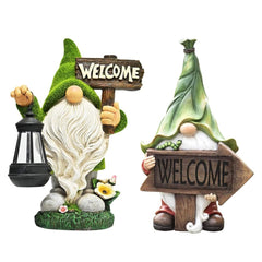 Dbvnnsy Funny Resin Garden Gnome with Solar Light, Outdoor Solar Powered Gnome Statue for Yard, Lawn, Patio and Decorative Garden Ornament, Lantern