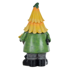 Garden Gnome Ornament Novelty Resin Standing Figure Patio Outdoor - Yellow Hat