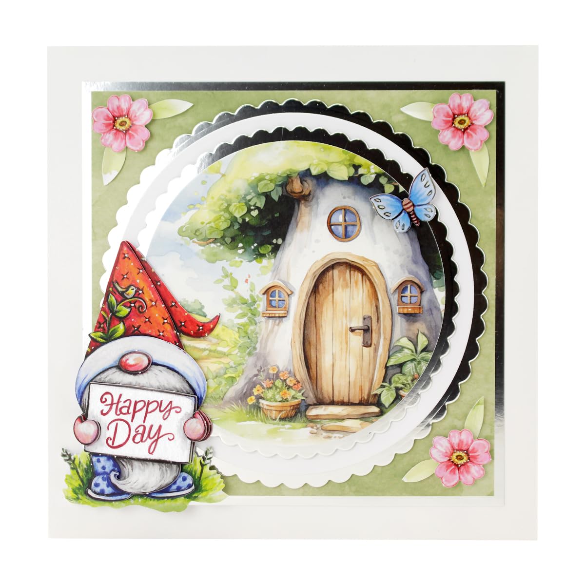 Katy Sue Garden Gnomes Die-Cut Pop-Up Card Making Kit for Adults. Makes 12 Cards & Contains Gnome or Gonk Die-Cut Decoupage Paper Sheets, Supports, Envelopes & Foam Pads for Card Making Supplies