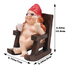 Jinkoozz Garden Gnome, Funny Resin Outdoor Naked Gnome Decor Statue, Naughty Sunbathing Naked Beach Pool Statue, Gnomes Ornament for Fish Tank Aquarium Home Garden Indoor Outdoor Lawn - 4.25 Inch