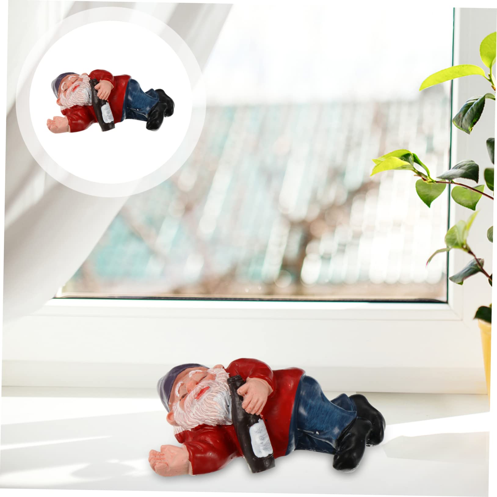 Toyvian 1Pc Dwarf Shaped Garden Ornament Funny Resin Gnome Figurine for Outdoor Decoration for Lawn Home Decor Durable and Weather Resistant Garden Fairy Statues