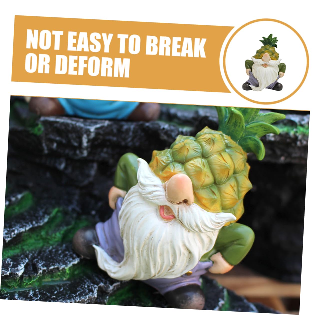 Happyyami Outdoor Gnome Ornaments Resin Craft Gnome Figurine Grandad Garden Ornaments