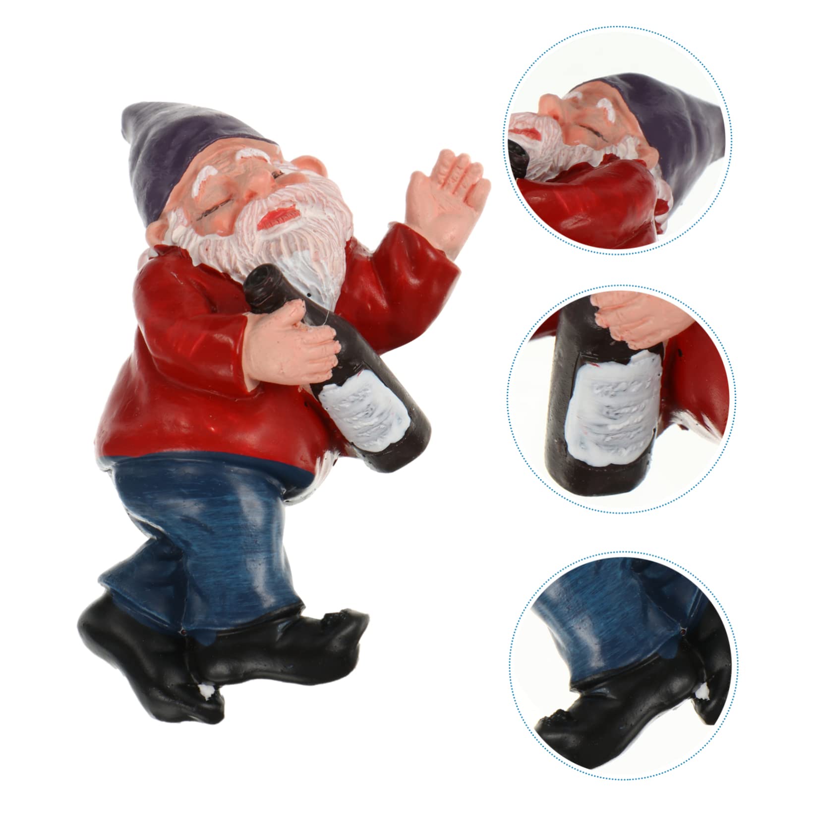 Toyvian 1Pc Dwarf Shaped Garden Ornament Funny Resin Gnome Figurine for Outdoor Decoration for Lawn Home Decor Durable and Weather Resistant Garden Fairy Statues