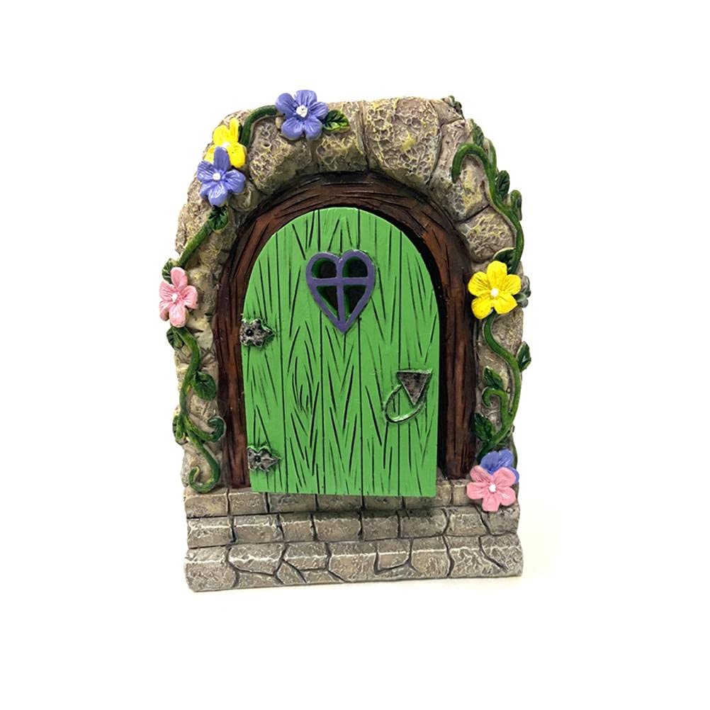 Srliya Solar Light Fairy Garden Miniature Door Sculpture Resin Statue (11 Black [8 Lights]), Srliyawbm5tsnrfq-79