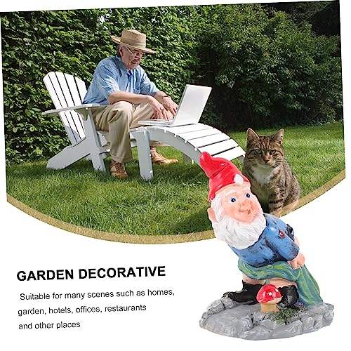 BESPORTBLE Gnome Yard Ornament Funny Elf Statue Gnome Garden for outside for Decor Window Cabinet Desk