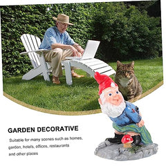 BESPORTBLE Gnome Yard Ornament Funny Elf Statue Gnome Garden for outside for Decor Window Cabinet Desk