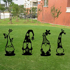 Exquisite Garden Stake Outdoor Sculpture 4 Pieces Decorative Gnomes Ornament Neighbors Garden Gnomes For Outside Large Hollow Out