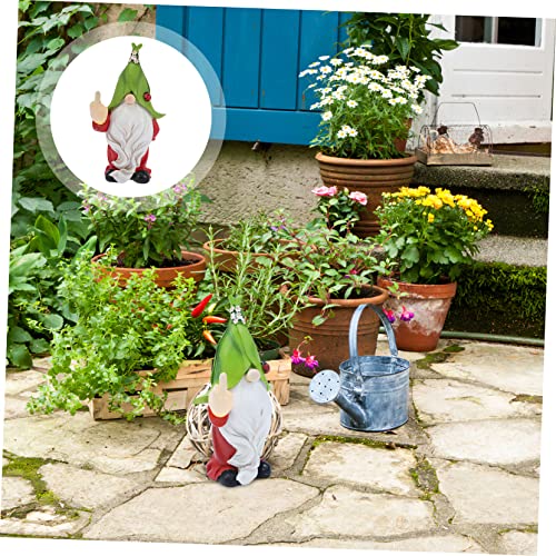 Happyyami Solar Garden Ornaments Garden Gnome Statue Solar Path Lights Outdoor Decor