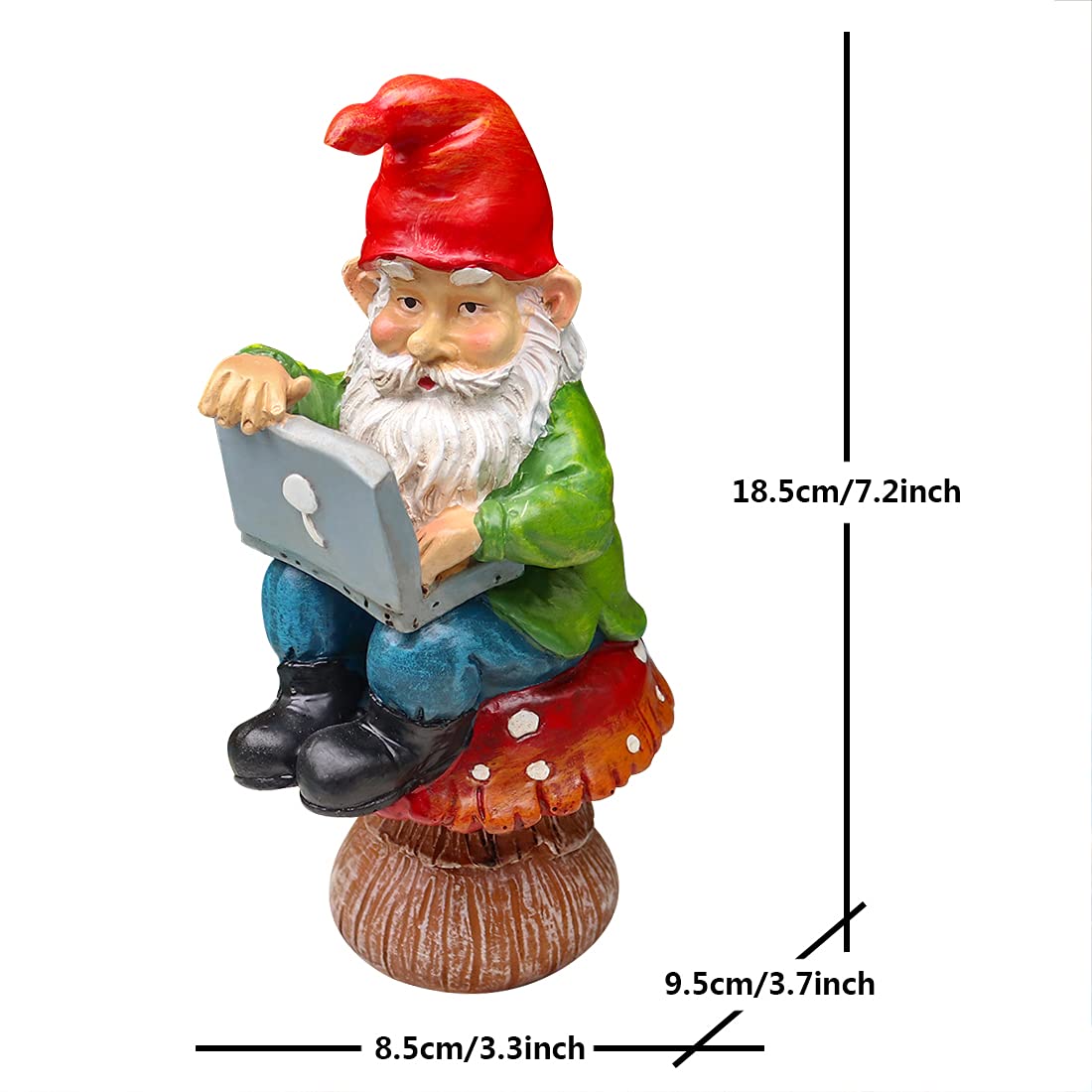 Hqroidd Garden Gnomes Funny Resin Gnome Figurine on Working Garden Gnome Statues for Patio Yard Lawn Porch Outdoor Decor