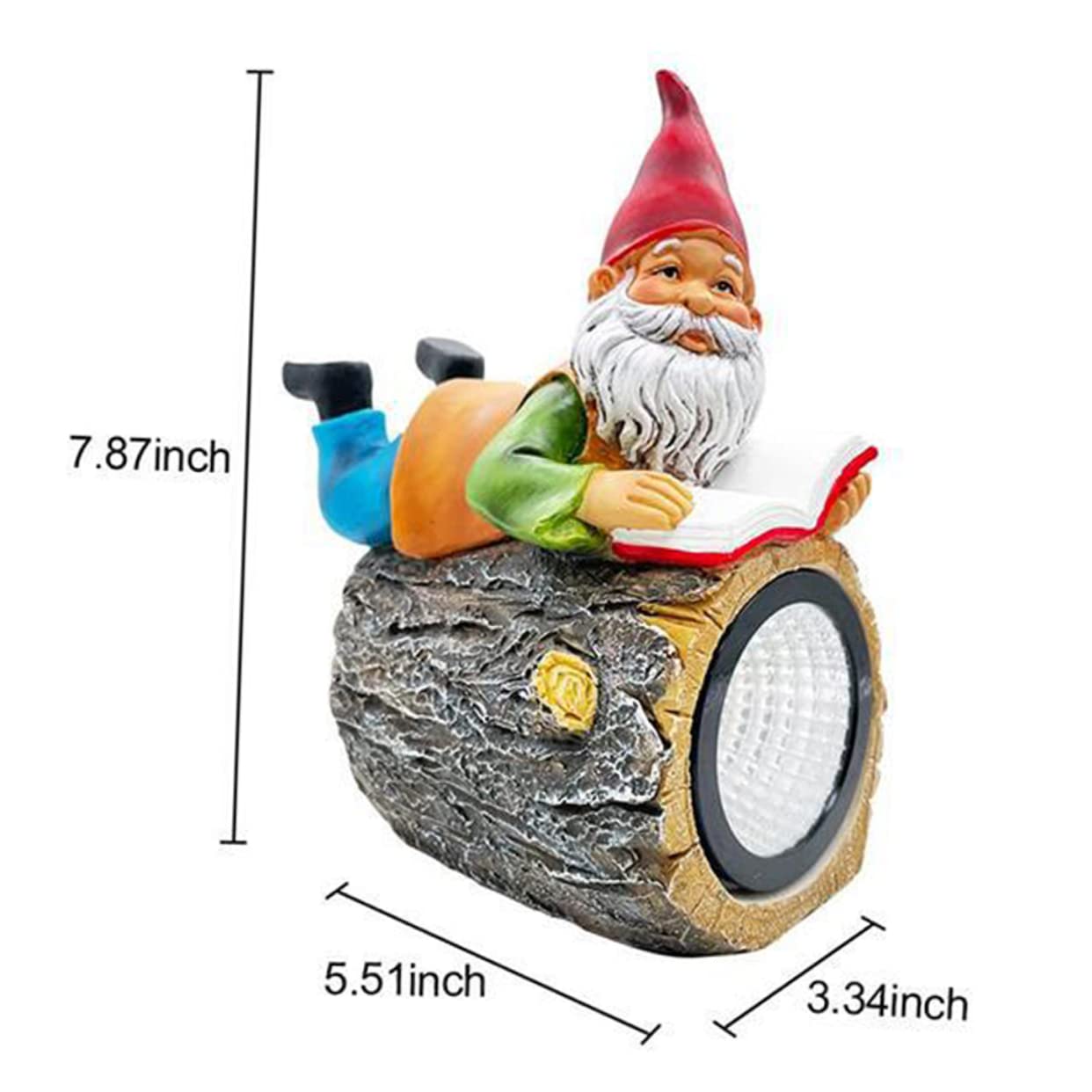 Toyvian Lawn Solar Lamp Garden Dwarf Statue Solar Powered Outdoor Light for Decoration Charming Resin Gnome Sculpture for Garden Courtyard and Patio