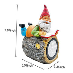 Toyvian Lawn Solar Lamp Garden Dwarf Statue Solar Powered Outdoor Light for Decoration Charming Resin Gnome Sculpture for Garden Courtyard and Patio