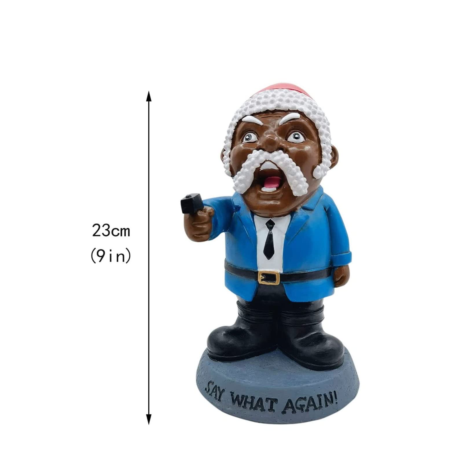 HAIFENGDA Say What Again Angry Garden Gnome, Funny Gnome with a Weapon Resin Ornaments, 9" War Gnome Outdoor Garden Statues for Indoor/Outdoor/Lawn/Yard Art Decorations