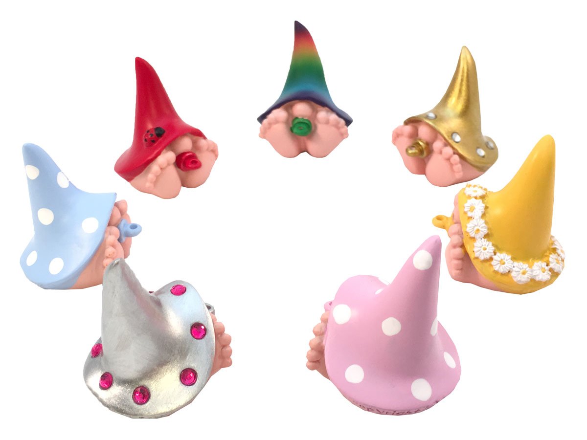 GlitZGlam Miniature Baby Girl Gnome “Chloe” – the Baby Gnome with the Pink Polka Dot Hat for the Fairy Garden
