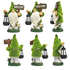 Dbvnnsy Funny Resin Garden Gnome with Solar Light, Outdoor Solar Powered Gnome Statue for Yard, Lawn, Patio and Decorative Garden Ornament, Lantern
