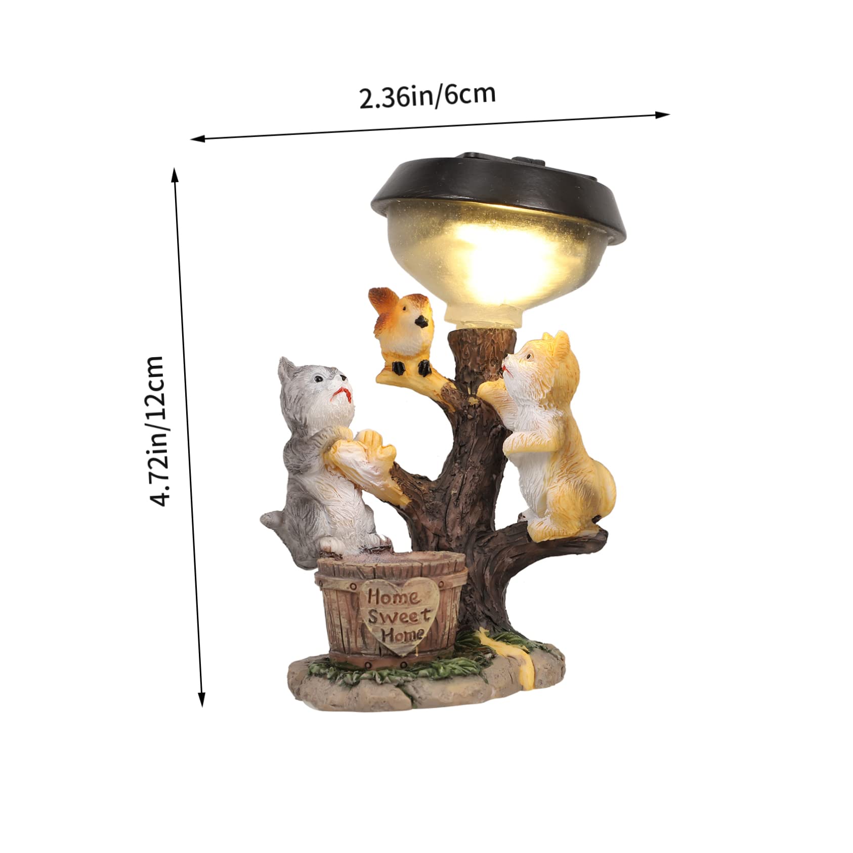 BESPORTBLE Solar Cat Statue Light Resin Outdoor Garden Decor Adorable Animal Sculpture for Lawn and Patio Cozy Illumination for Courtyard Parties and Landscape