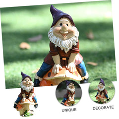 SUPVOX 1Pc Outdoor Garden Resin Dwarf Statue Decorative Gnome Figurine for Home and Patio Durable Design for Garden Ornamentation for Family