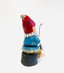 My Square Mile Garden Gnome Fishing Ornament, Resin Outdoor Sculpture, 20cm Height, Weather Resistant
