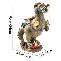 Dinosaur Eating Gnomes Garden ArtDinosaur Eating Gnomes Garden Art,Garden Gnome Statues Outdoor Decor,interesting Garden Garden Ornament Dinosaur Decoration Accessories(big)