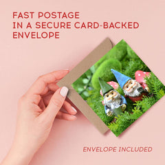 1 x Greeting Card Garden Gnome Men - Blank Birthday Celebration Anniversary #14596