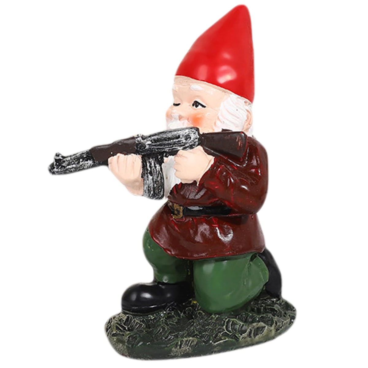 Funny Garden Gnomes 3.9'' Tall Naughty Gnome Garden Gnome with Gun Statue Waterproof Resin Gnomes Decor for Patio, Yard, Lawn Style 2
