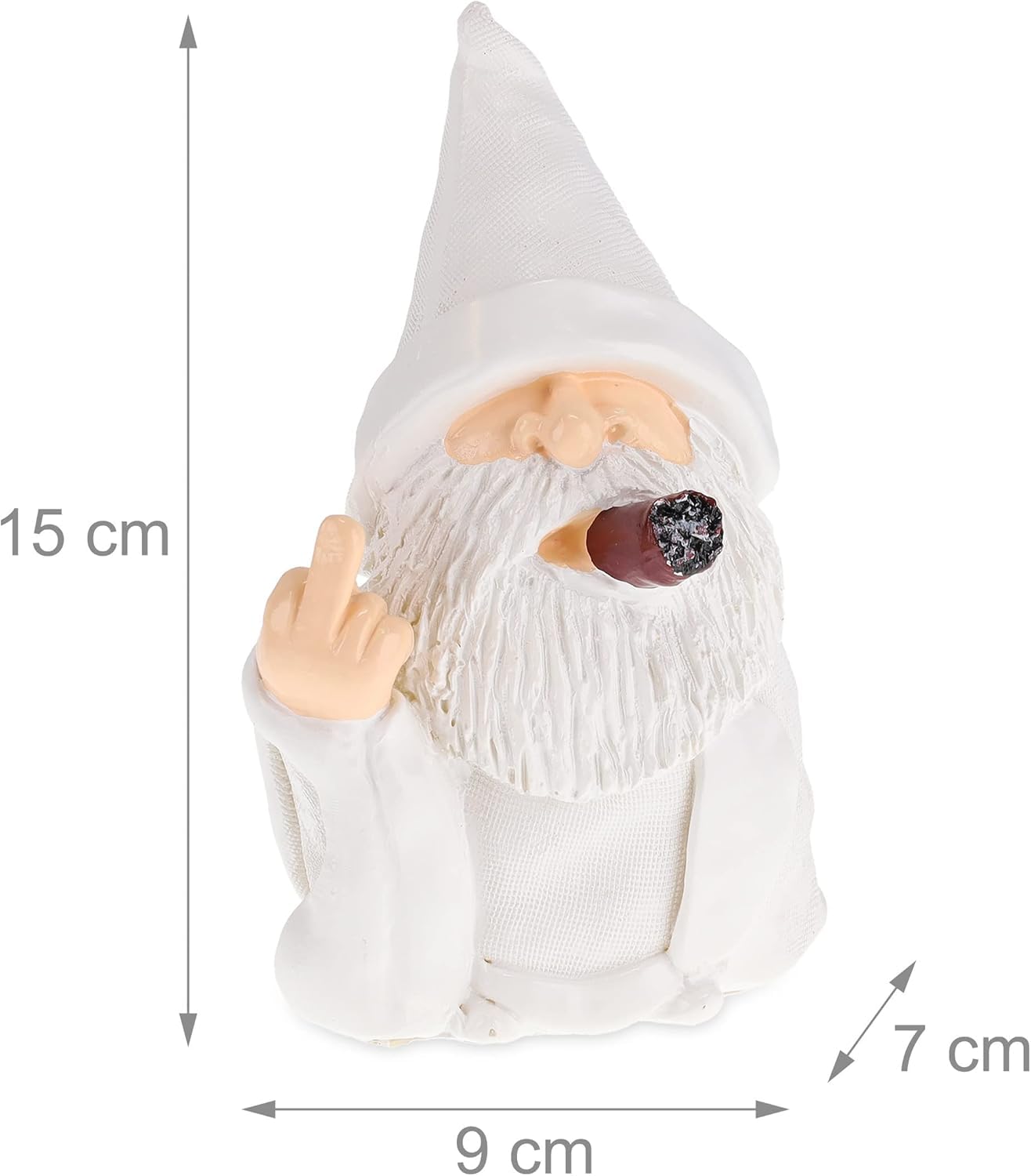 YUSWBCO Middle Finger Gnomes, Garden Gnomes Outdoor, Funny Garden Gnomes, White