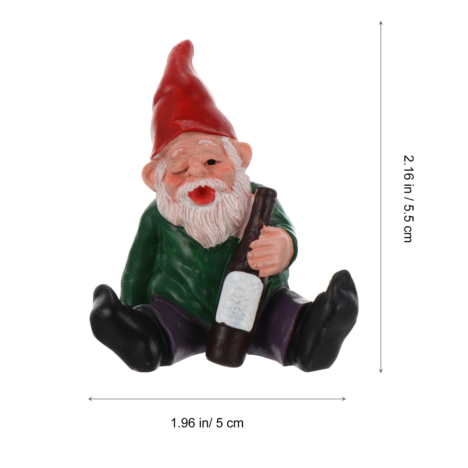 Happyyami 1pc Dwarf Ornaments Gnome Garden Accessories Funny Garden Figurine Mini Gnome Collectible Lawn Statues Miniture Decoration Out Door Decor Doll Artwork Lovely Gnome Statue Resin