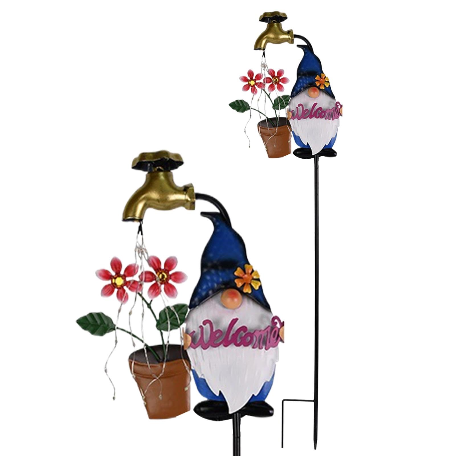 Solar Stake Lights Outdoor, Cartoon Gnome Solar Garden Stakes, Waterproof LED Landscape Lighting, Twinkling Garden Decoration, Winter Christmas Yard Lights, Backyard Walkway Lighting, Decorative Solar